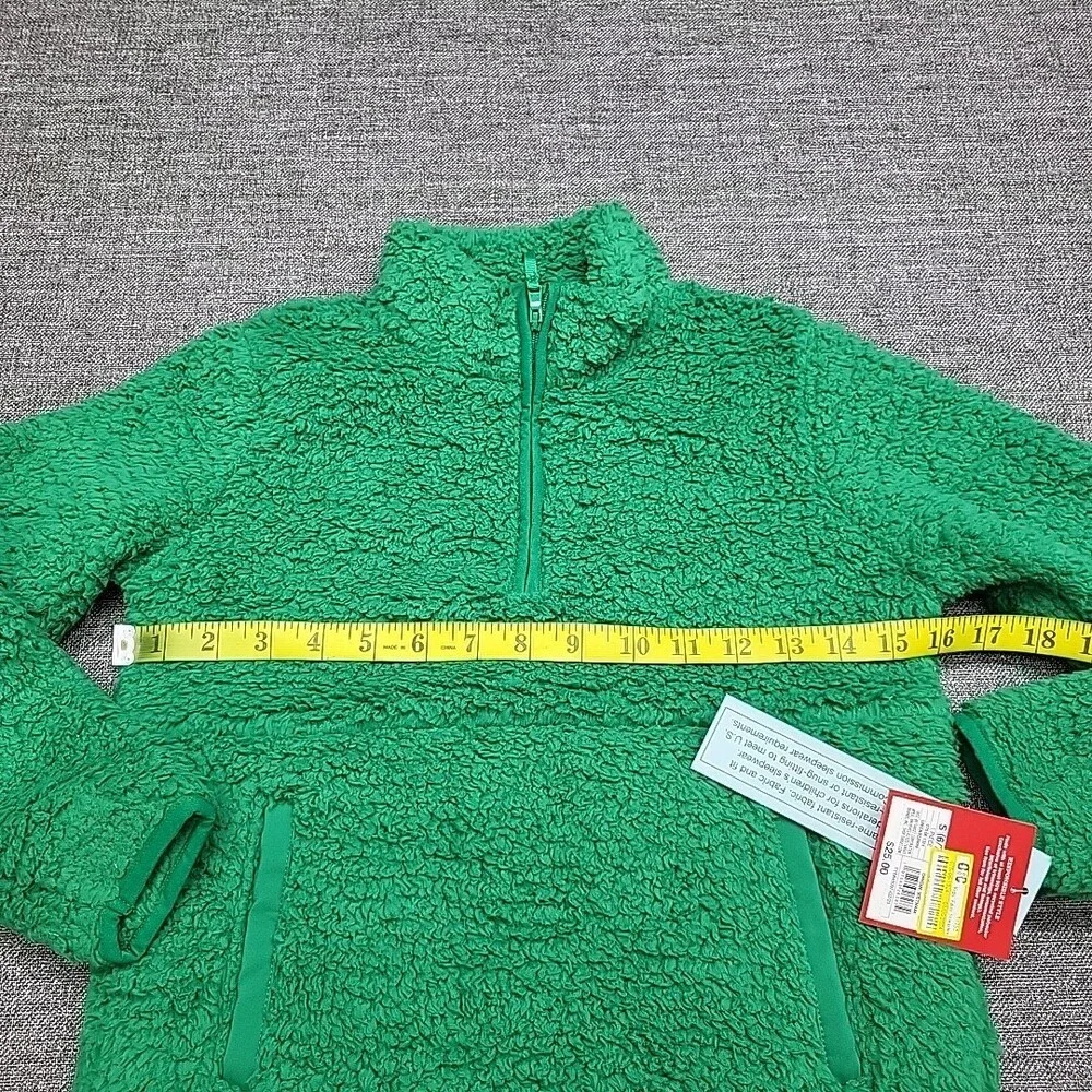 Kids Boys Girls Sherpa Pajama Pullover Small Size 6/7 Green Long Sleeves Top